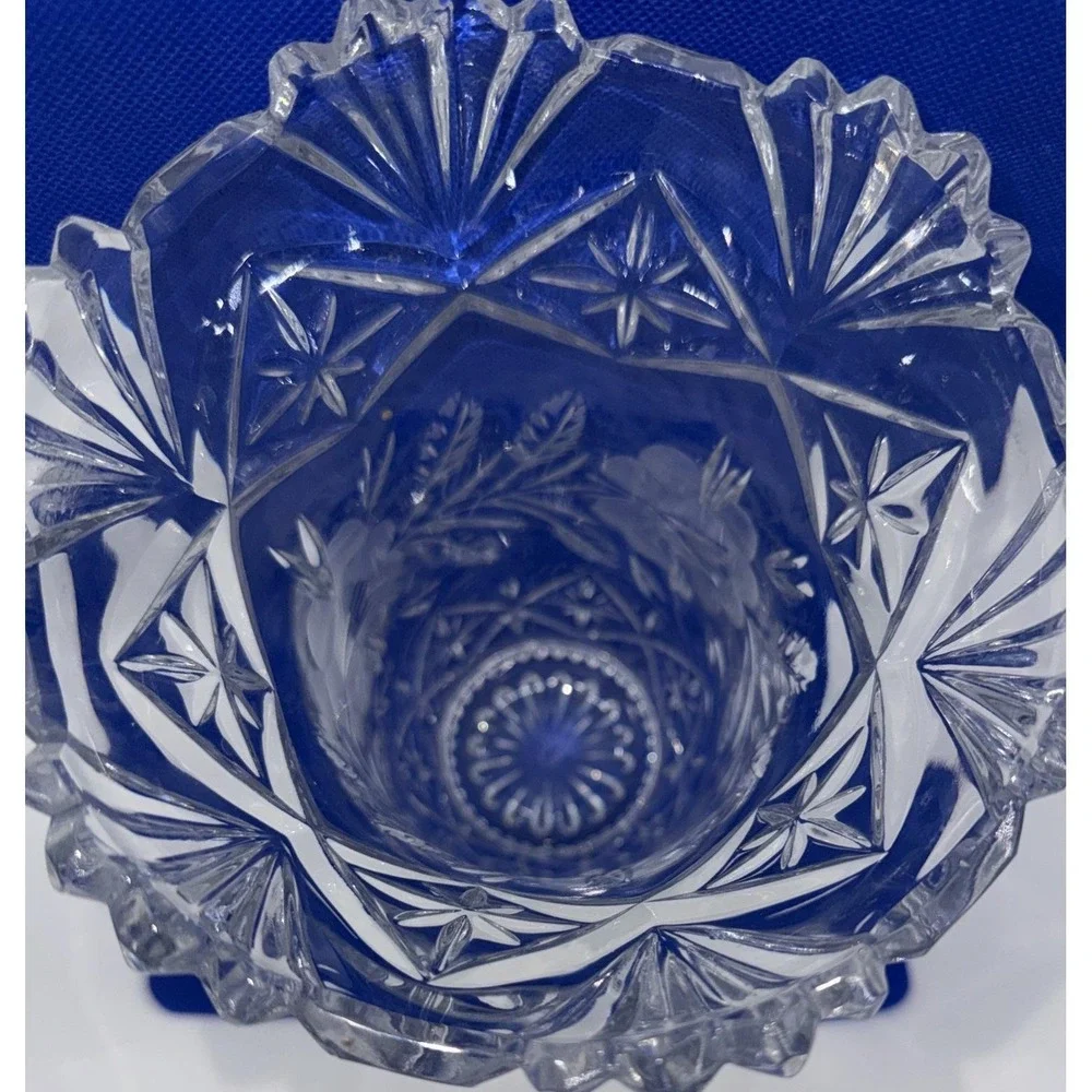 Vintage Imperial Lead Crystal Scalloped Top Vase Made in Poland